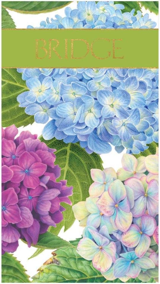 Caspari Hydrangea Garden Bridge Score Keeping Pads, 3 Included