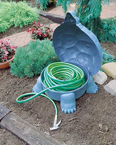 Darwin The Galapagos Turtle Hose Hider & Garden Tool Storage Statue - 100 Foot Hose Capacity - Patina Finish