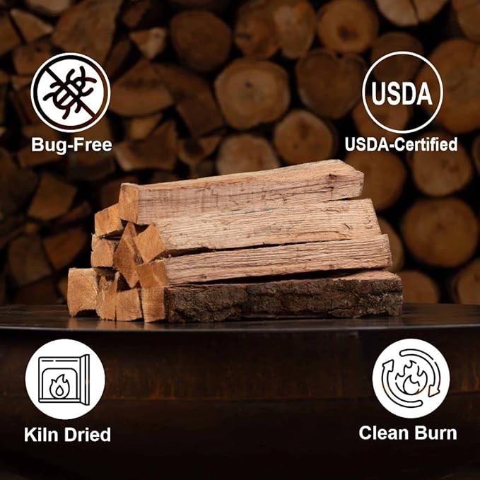 Old Potters Kiln Dried ~6 x 0.5-1.5 Inch Mini Pizza Oven Cooking Logs, Wood Logs for Grills and Smokers, Solo Stove Mesa XL (790 Cubic Inches), Cherry