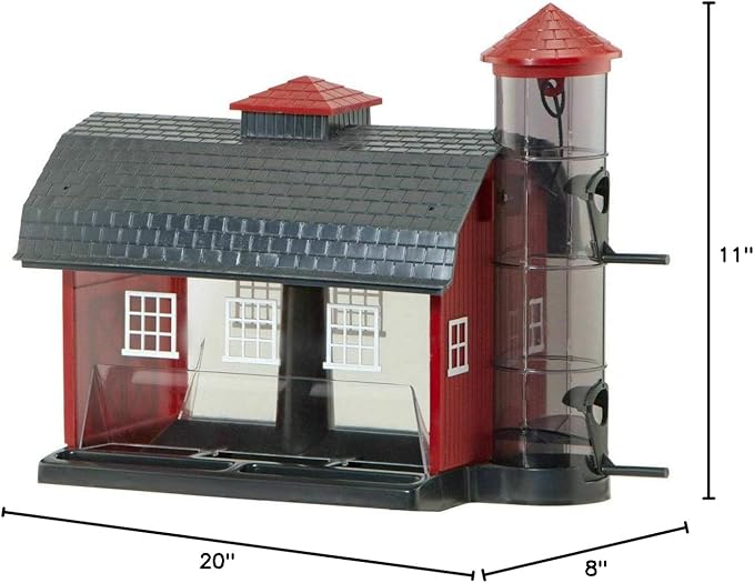 Audubon Red Barn Combo Seed Bird Feeder Model 6290