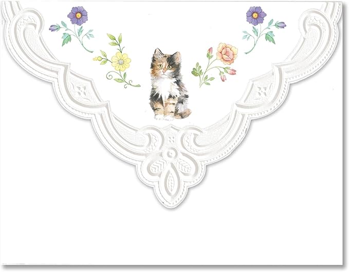 Poster Foundry Kittens Cats Portfolio Boxed Note Cards by Carol Wilson. 10 embossed 4x5 Die-Cut Notecards and Matching Envelopes in Decorative Gift Box with Magnetic Flap. NCP2371
