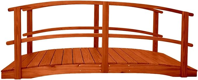 10 FT Cedar Amish Made Garden Bridge with Double Rails for Walkway, Backyard Pond & Landscaping, Outdoor Wooden Footbridge for Koi Pond, Japanese Style Decorative Bridge, Made in USA
