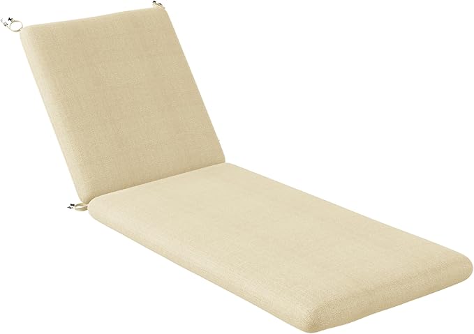 Codi Outdoor Chaise Lounge Chair Cushions 72"x22.5"x3.5" – Linen Texture, Fade Resistant, Waterproof, Removable Cover, Thick Soft Padding for Patio Furniture & Pool Relaxation, Beige