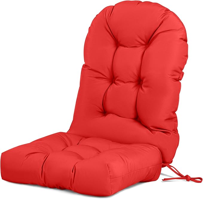 Adirondack Chair Cushion Tufted Waterproof Outdoor Rocking Chair Cushions with Ties Anti-Slip High Back Patio Chair Cushions for Patio Furniture Cushions