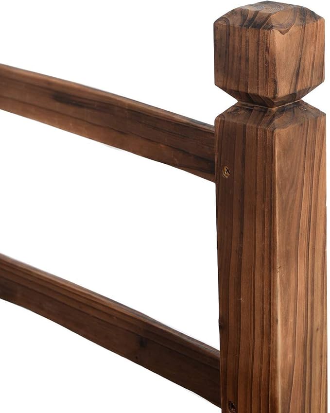HAPPYGRILL Wooden Garden Bridge, Stained Finish Decorative Pond Bridge, Garden Bridges for Outdoors Yard 5FT