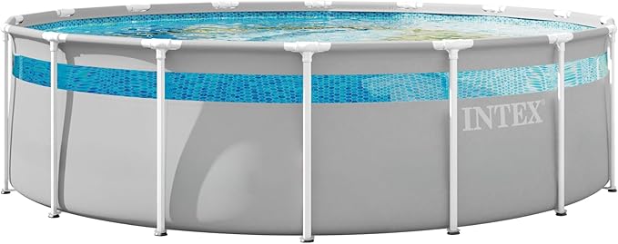 INTEX 26729MZ 16ft x 48in Prism Frame Clearview Above Ground Swimming Pool Set, Includes 1500 GPH Cartridge Filter Pump, SuperTough Puncture Resistant, Rust Resistant, 5061 Gallon Capacity