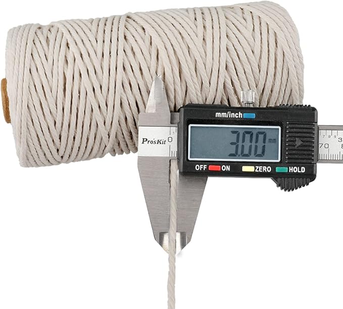 G2PLUS 328 Feet 3mm Natural Cotton String for Crafts,Gift Wrapping Twine,Arts & Crafts, Home Decor, Gift Packaging (Beige)