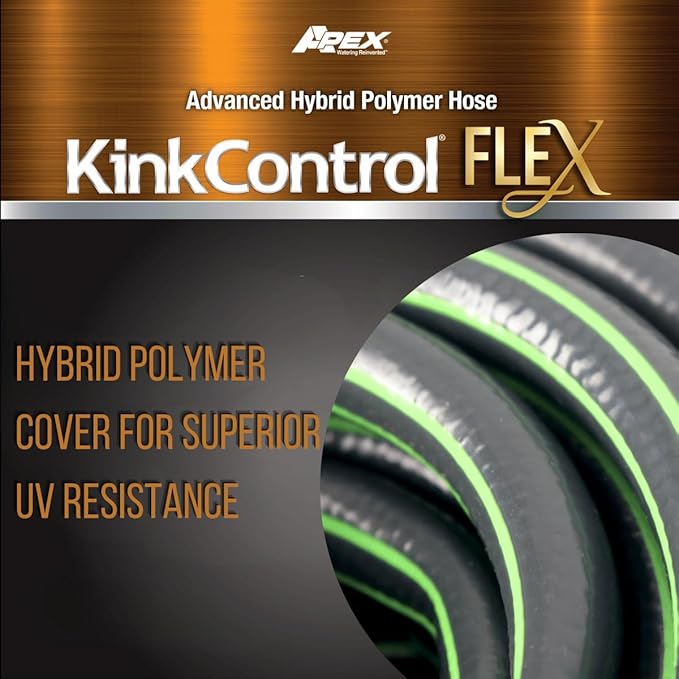 Kink Control Flex Advanced Hybrid Hose - 50 Ft Outdoor Hose, 40% Lighter, Ultra Flexible, Easy to Maneuver, Neverkink Technology, Durable Construction
