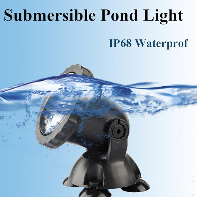 Pond Lights, Underwater Fountain Lights Color Changing Spotlight RGB Dimmable IP68 Waterproof Submersible Landscape Spot Lights for Outdoor Lawn Fountain Yard, 2 in Set