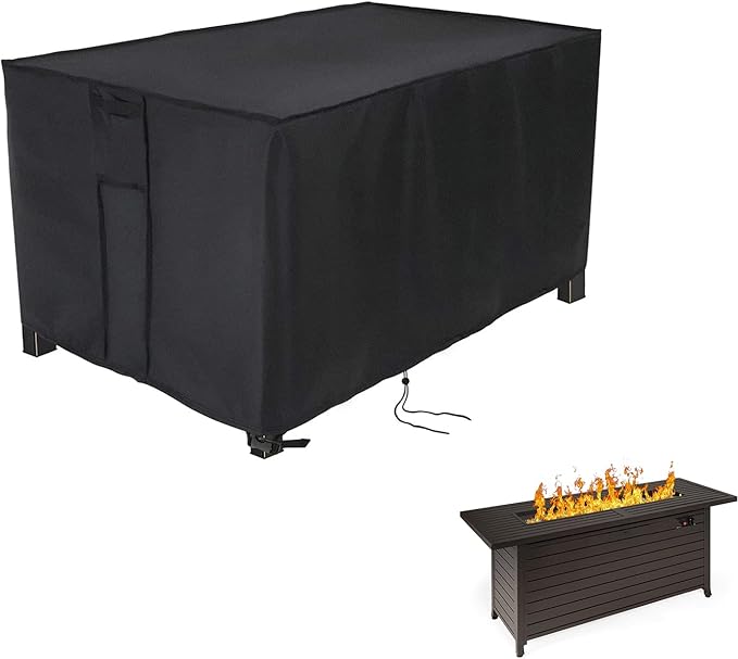 Rectangular Fire Pit Cover for Best Choice Products 57 inch Propane Gas Fire Pit Table,Outdoor Waterproof Firepit Table Cover - 57 X 22 X 25 Inch