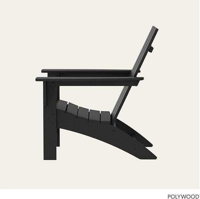 POLYWOOD AD420BL Modern Adirondack Chair, Black