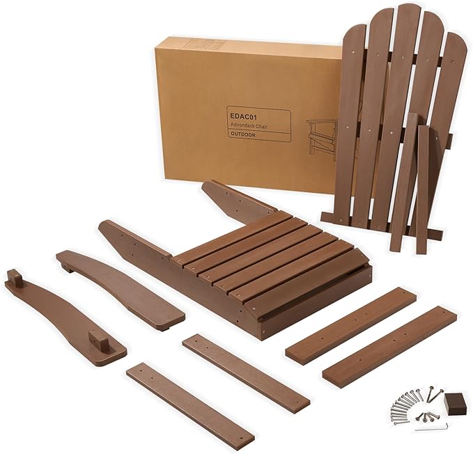 Adirondack Chairs Weather Resistant, Patio Firepit Chair, Sturdy Outside Chairs, Lawn Chairs, Easy Assembly 350lb, for Outdoor Patio Yard
