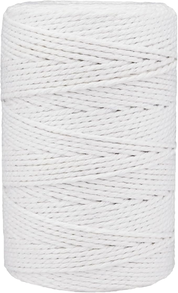 Butchers Twine String,500 Feet Natural Cotton Kitchen Twine String Cooking for Crafts Roasting Gift Wrapping DIY Decoration Gardening Packing Materials,Natural White