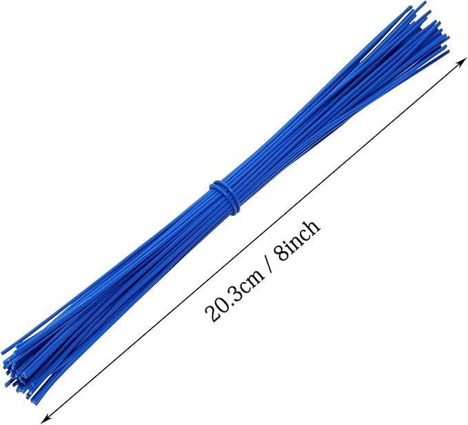 Tupalizy 8 Inch Reusable Cable Ties Wire Twist Ties Garden Twine for Plastic Bags Electronics Cords Organizing Gardening Vines Climbing Plants Halloween Christmas Holiday Decors Crafts, 50PCS, Blue