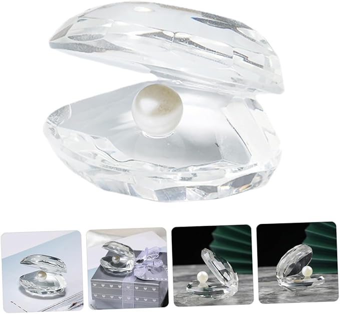 Crystal Pearl Shell Cake Decor Seashell Model Desktop Ornament Birthday Present Garden Decor Lightweight Decoration