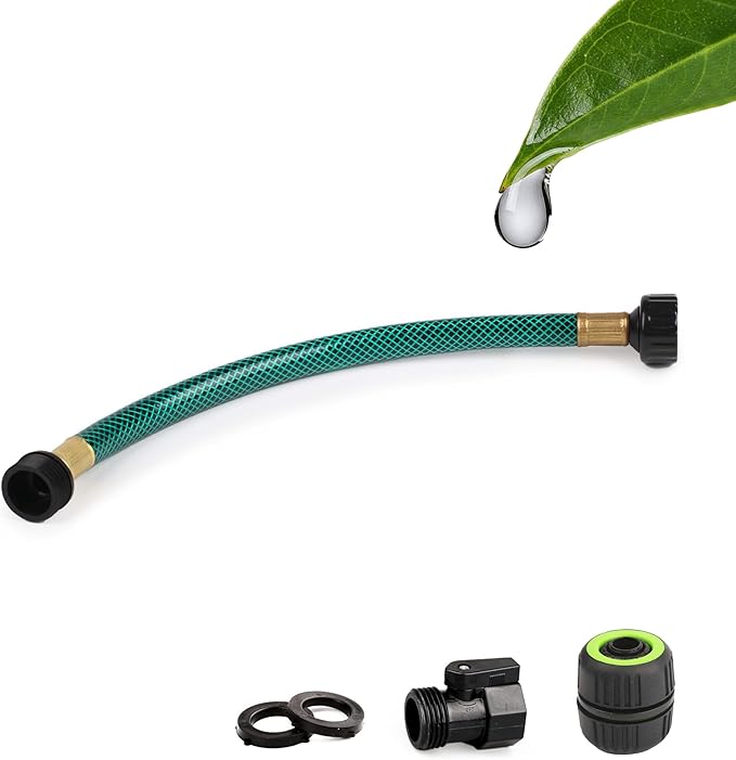 Garden Hose Leakproof for Gardener: 1/2” PVC Water Hoses with GHT Fittings - 1 FT No Kink and Flexible for Outdoor