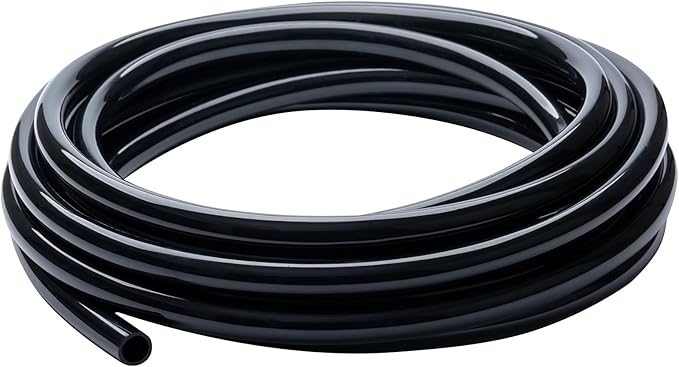 Black Vinyl Tubing 5/8” ID × 4/5” OD - 10 Feet PVC Flexible Plastic Tube Hybrid Hose, Transfer Water Air Oil for Pond Fountain Garden, Non-toxic and BPA free