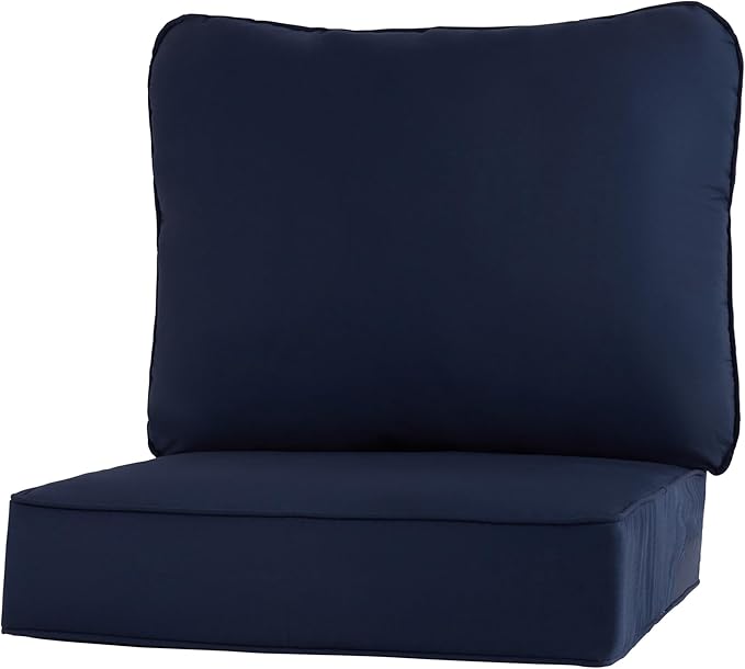 Greendale Home Fashions Outdoor Reversible 2-Piece Deep Seat Cushion Set, Midnight