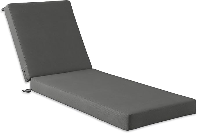 Codi Chaise Lounge Cushions Outdoor, Pool Lounges Chair Cushion Set, Waterproof for Patio Furniture, 80 x 26 x3.5 Inch 1PK Grey