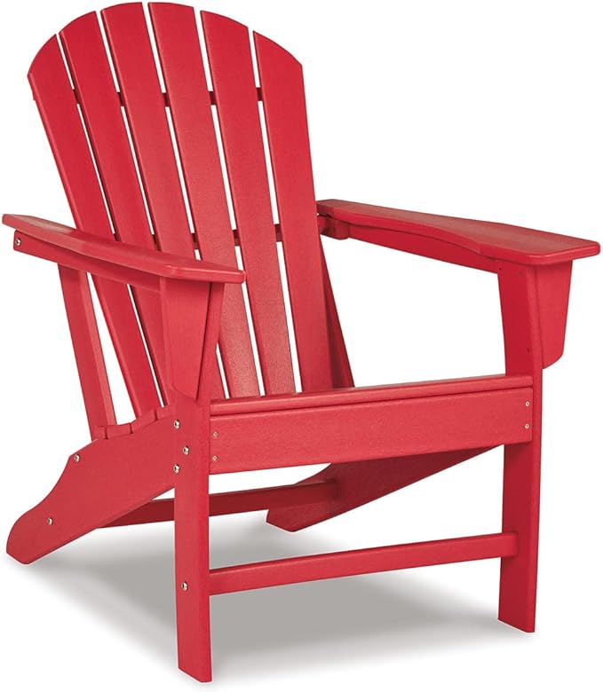 Signature Design by Ashley Sundown Treasure Outdoor Patio HDPE Weather Resistant Adirondack Chair, Red