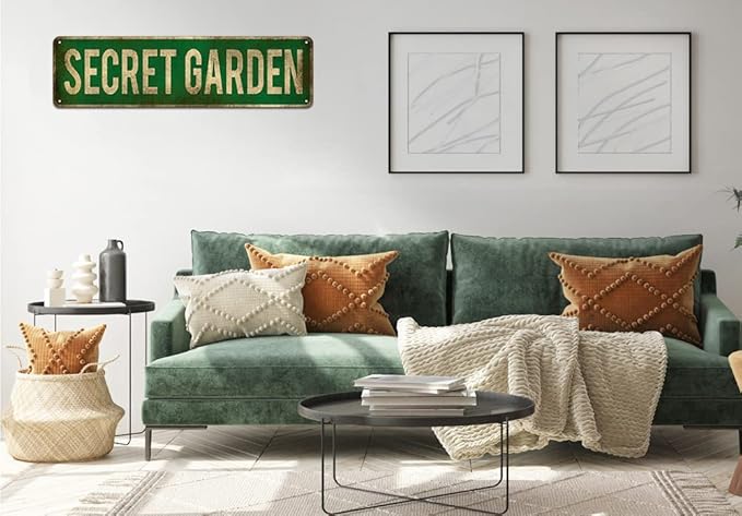 KooLL Secret Garden Tin Sign Street Funny Metal Sign Wall Decor For Bedroom Home Bar Garage Art Gift 4" By 16