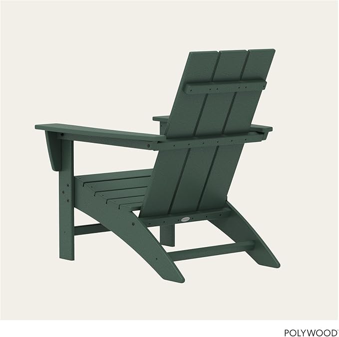 POLYWOOD Stackable Adirondack Chair, Green, Polyethylene