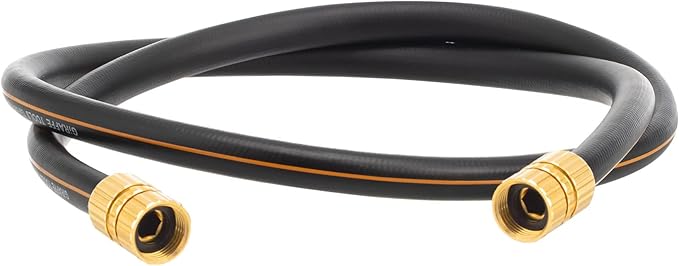 Giraffe Tools Garden Hose 5/8" x 6ft, Custom Length, No Kink, Flexible, Leakproof Water Hose, Double Female Fittings, 600 Burst PSI, 6ft, Black Orange