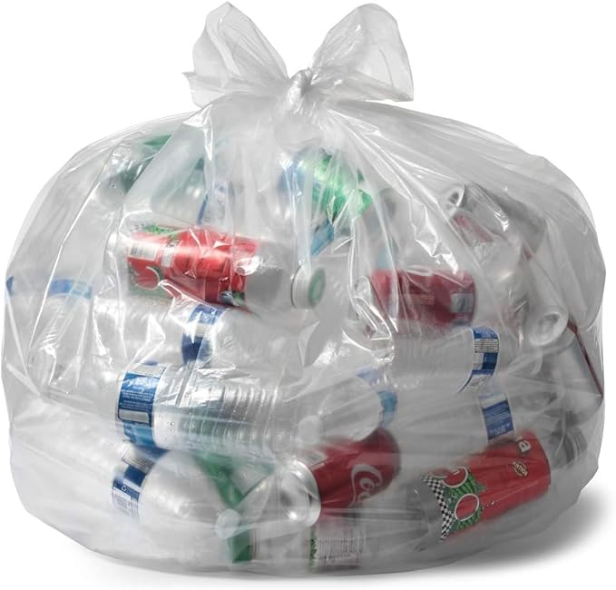 Aluf Plastics 45 Gallon 2.0 MIL Clear Garbage Bags - 40" x 46" - Pack of 200 - For Contractor, Industrial, Healthcare, & Municipal