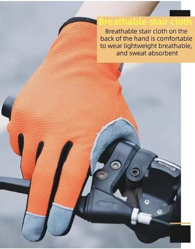 Men's & Women's Breathable Deerskin Palm Touchscreen Gloves for Cycling, Gardening, Hiking - Lightweight & Sweat-Absorbent Outdoor Work Gloves