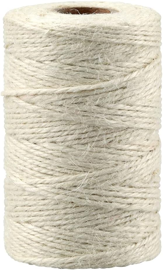jijAcraft Jute Twine String 328 Feet, 2mm Colored Natural Twine for Gift Wrapping, 3-Ply Hemp Beige Twine for Climbing Plant, Garden Craft, DIY Christmas Handmade Arts, Gift Decoration Twine