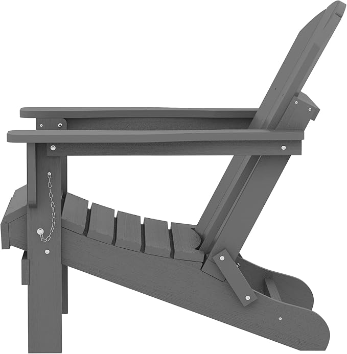 SERWALL Adirondack Chair Set of 8 for Patio Garden Outdoors Fire Pit- (Folding Gray)