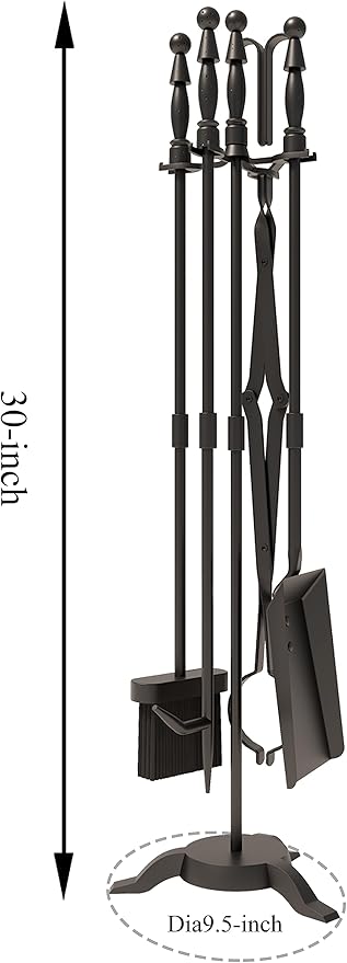 Fire Beauty Fireplace Tools Set 5 Pieces Wrought Iron Fire Tool Set for Outdoor/Indoor Fireplace Accessories Set