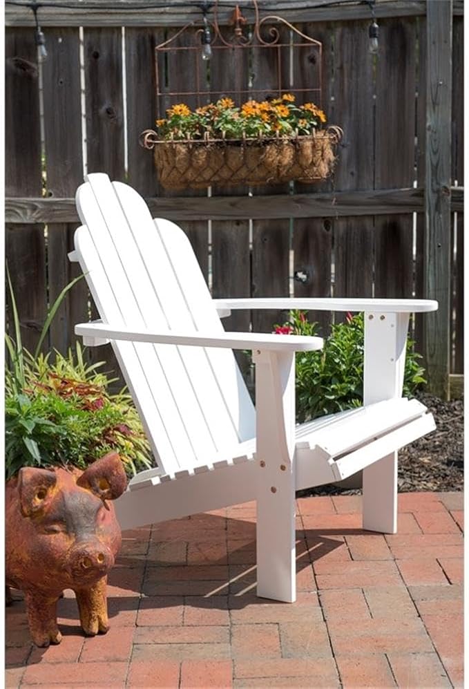 Linon White Adirondack Chair, 30.4" wx37.6 dx37.8 h
