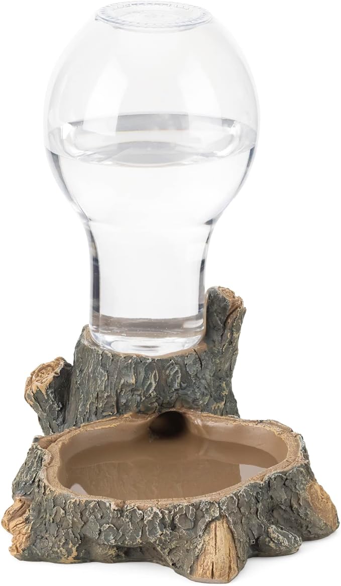 Navaris Reptile Water Dispenser - 13.5 fl oz (400ml) Bearded Dragon Water Bowl - Large Food Dish for Tortoise - Bowls for Reptiles & Amphibians