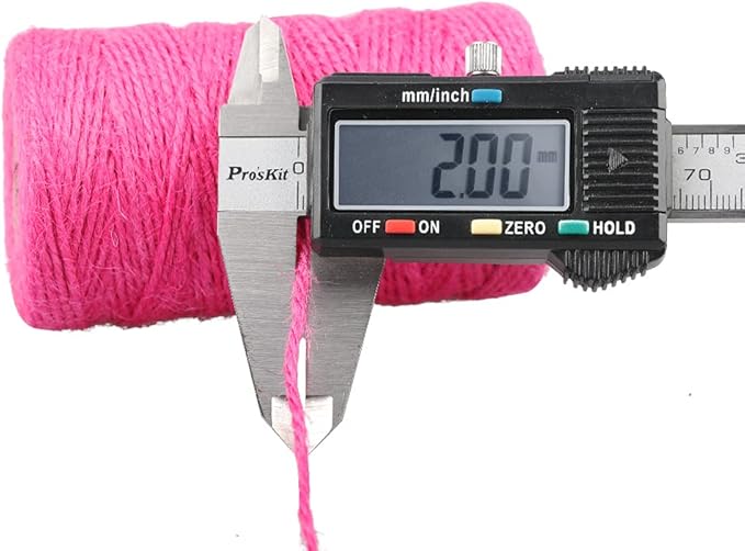 jijAcraft Jute Twine, 328 Feet, 2mm Natural Colored Rose Red Twine for Gift Wrapping, Climbing Plants, Garden Craft & DIY Christmas Decoration