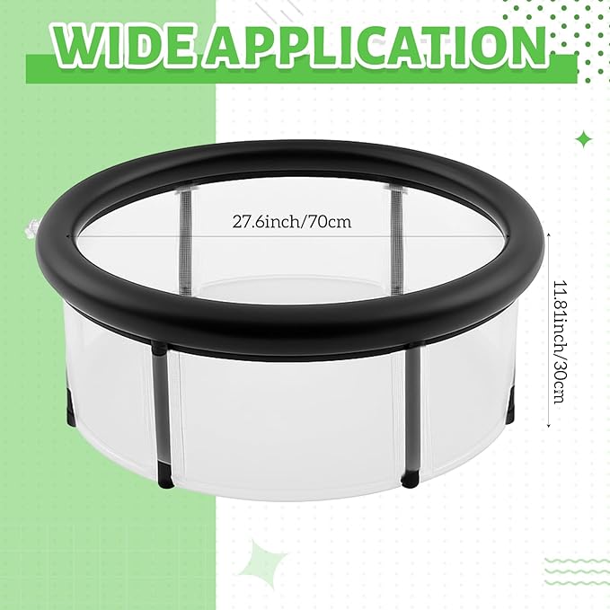 Pop up Pond, 27.6 x 11.81 Inch Pop up Inflatable Pond Kit Outdoor Indoor Aquarium Water Feature Container with Aeration Pump Above Ground Backyard Patio Garden Decoration