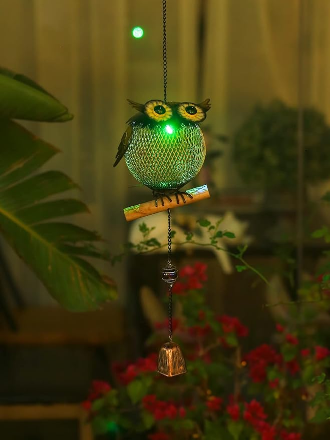 Solar Bird Feeder,Squirrel-Proof Bird Feeders for Outside,Cute Animal Shaped Birdfeeders,Owl Decoration Gifts(Owl Shaped)