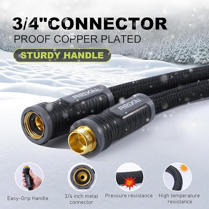 Relxitl Garden Hose, Flexible Water Hose, Ultra Lightweight Non-Expanding hose With 10 Functon Sprayer, Leak proof, Pressure Resistant for Yard, Outdoor