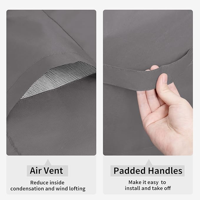 Easy-Going Waterproof Patio Lounge Chair Cover UV Resistant Outdoor Chaise Lounge Covers with Tape Sealed Seam(2 Pack-68Wx30Dx30H inch, Grey)