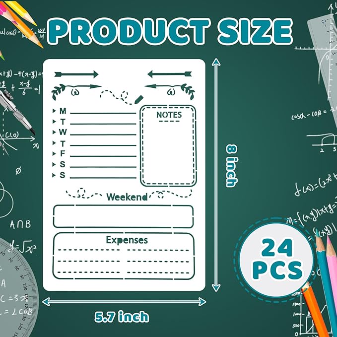 16 PCS Journal Stencils Planner Stencils for Bullet Junk Journal Notebook Diary Scrapbook DIY Drawing Template Journal Stencil 5.7 x 8 Inch