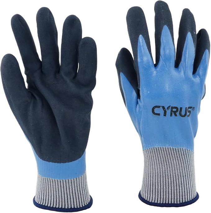 CYRUS Nitrile Gardening Gloves for Women＆Men, Thorn-Proof Garden Gloves,Work for Yard Garden, Weeding, Digging, Pruning