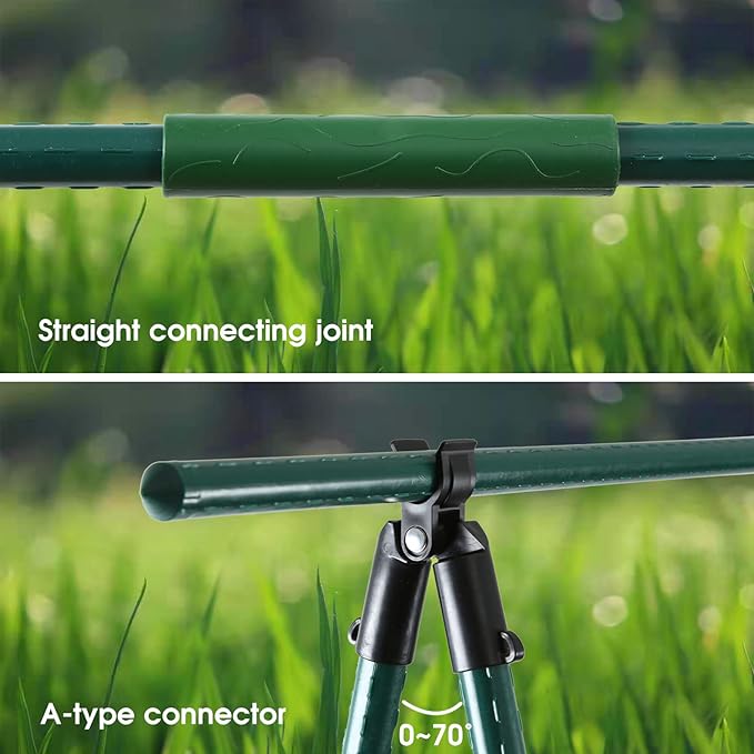 Adjustable Garden Stakes Connectors, Plastic Plant Trellis Clips for 0.43 inch Diameter Rods Connecting Joints for Tomato Cage Cucumber Teepee Climbing Plants Frame