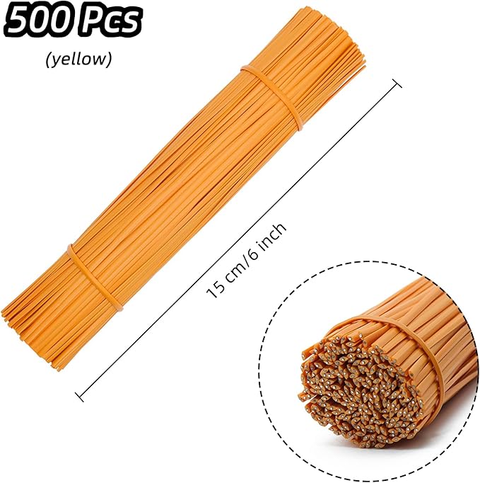 Orange Plastic Twist Ties Bulk, 6 Inch Reusable Twist Ties Garden Ties for Plants, 500 Pcs Metallic Twist Ties for Bread Bags, Vines and Wrapping Cords, Christmas Decor