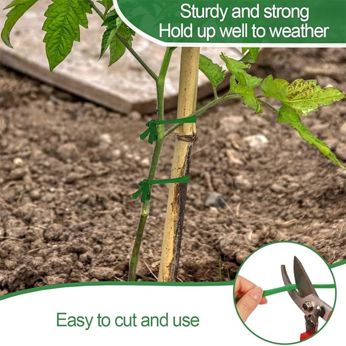Garden Twine Plant Ties Garden String Stretchy Plant Support Tie 2 Rolls 98FT Green Gardening Tape for Indoor Outdoor Climbing Plants