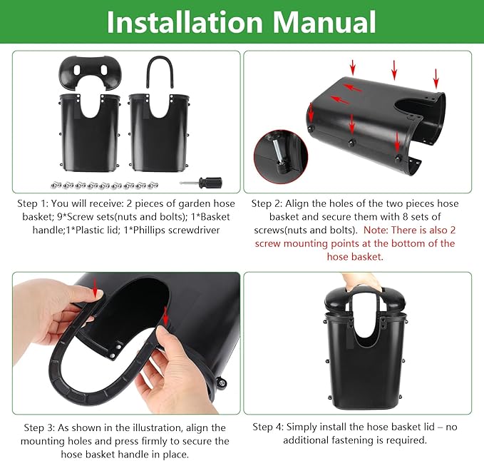 Courtyard Hose boxes, garden hoses Box。Black