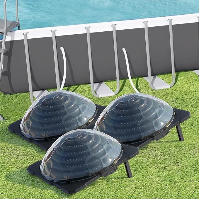 VINGLI Solar Pool Heater Above Ground Domed Solar Powered Swimming Pool Heater Contour Pool Heating Coil (3 Packs)