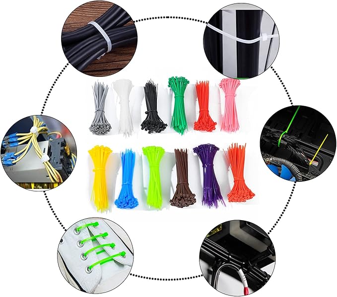 2400 Pcs Mixed Colored Zip Ties, 4 Inch Multicolor Self-Locking Nylon Cable Zip Ties, 12 Assorted Colorful Cable Ties Resistant for Home Office Garden Garage Workshop chicken leg bands