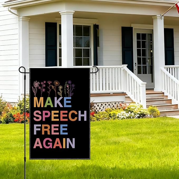 RZHV Make Speech Free Again Double-Sided Garden Flag for Outdoor House Yard Sign Garden Decor Parade, Free Speech Liberty Yard Sign, Political Outdoor Banner, Patriots Gifts