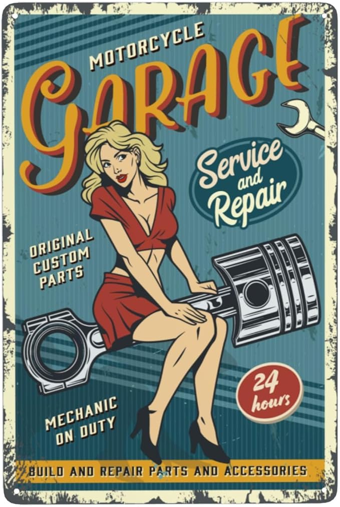 Garage Vintage Metal Tin Sign Retro Rustproof Funny Art Wall Decor Gift 8x21 Inch