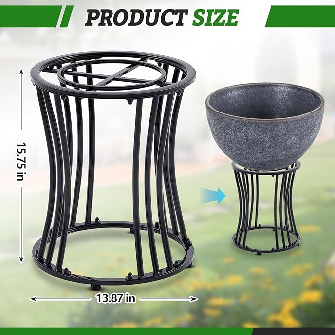 Mini Pond Kit Stand 16 Tall Garden Pond Stand for Indoor Waterfall Holder Garden Rack, Black